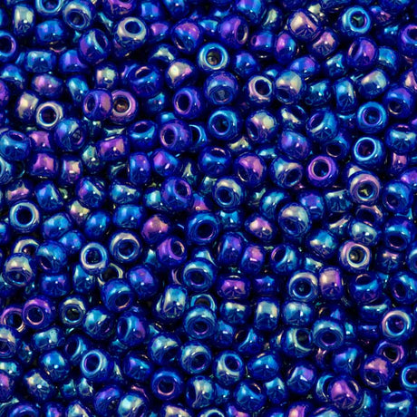 Miyuki Round Seed Bead 6/0 Opaque Cobalt AB 20g Tube (414R)