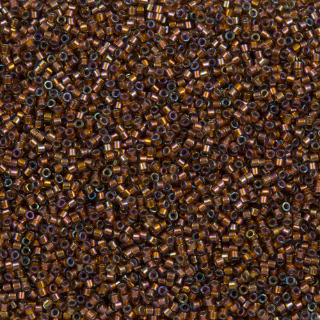 25g Miyuki Delica Seed Bead 11/0 Silver Lined Glazed Brown AB DB1692