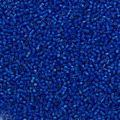 25g Miyuki Delica Seed Bead 11/0 Deep Blue Inside Dyed Color White DB1785