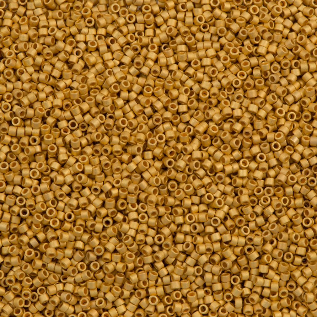 25g Miyuki Delica Seed Bead 11/0 Matte 24kt Gold Plated DB331