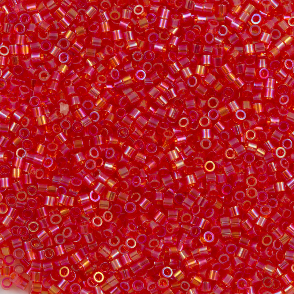 Miyuki Delica Seed Bead 15/0 Transparent Strawberry AB 2-inch Tube DBS172