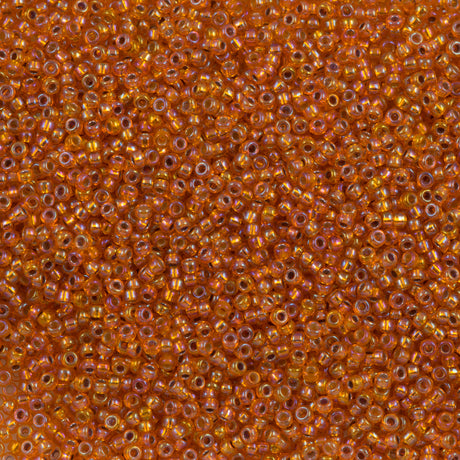 Miyuki Round Seed Bead 11/0 Silver Lined Orange AB 22g Tube (1008)