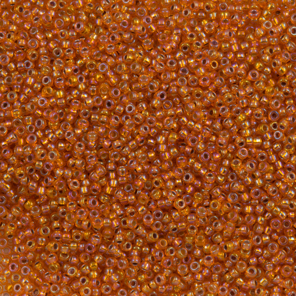 Miyuki Round Seed Bead 11/0 Silver Lined Orange AB (1008)