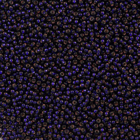 50g Miyuki Round Seed Bead 11/0 Dyed Silver Lined Dark Purple (1426)