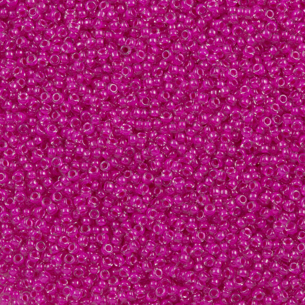 50g Miyuki Round Seed Bead 11/0 Inside Color Lined Fuchsia (209)