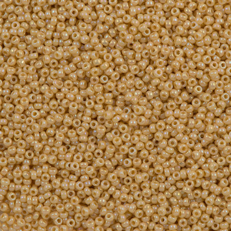 10g Miyuki Round Seed Bead 11/0 Opaque Tan AB (488)