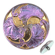 Czech Glass button Turbine Lilac Blue Vitrail