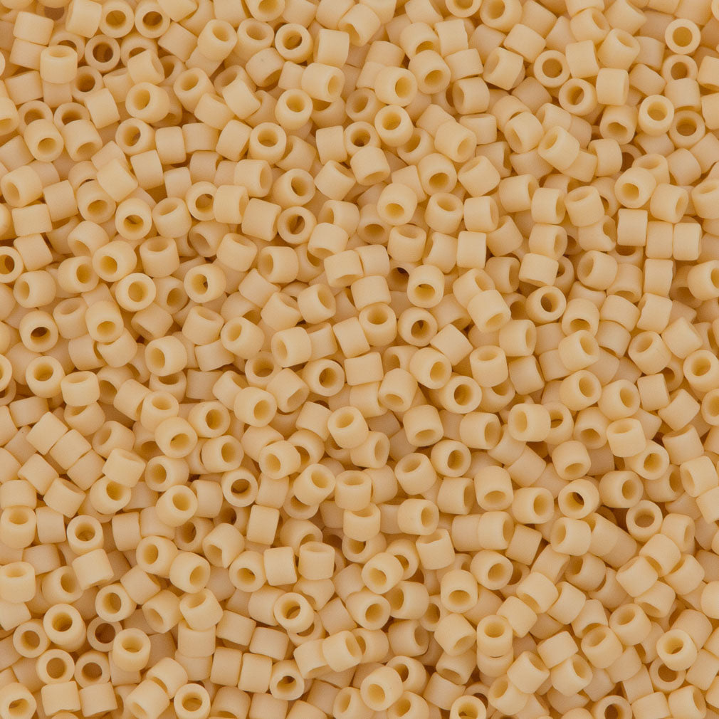 25g Miyuki Delica seed bead 11/0 Opaque Matte Light Butter Rum DB1581