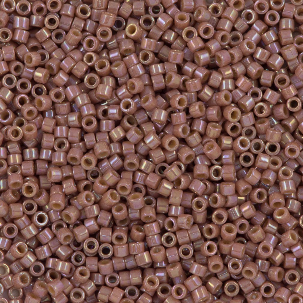 Miyuki Delica Seed Bead 11/0 Opaque Glazed Beige AB 2-inch Tube DB2271