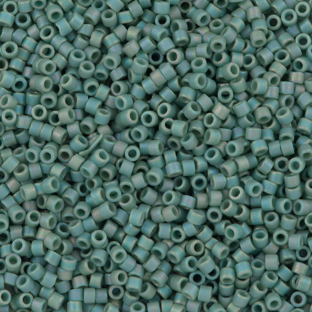 Miyuki Delica Seed Bead 11/0 Matte Opaque Glazed Sea Opal AB 2-inch Tube DB2313