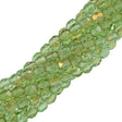 100 Czech Fire Polished 4mm Round Bead Peridot Twilight (50500W)