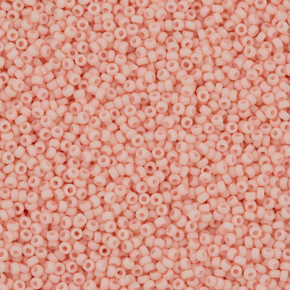 50g Miyuki Round Seed Bead 11/0 Opaque Matte Light Tea Rose (2036)