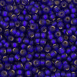 Miyuki Round Seed Bead 6/0 Matte Silver Lined Cobalt Blue (20F)