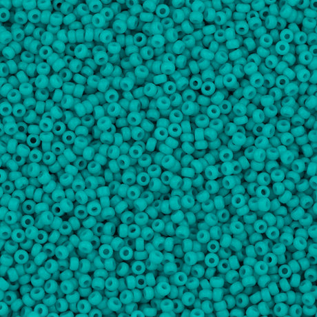 50g Miyuki Round Seed Bead 11/0 Opaque Matte Dyed Turquoise (2050)