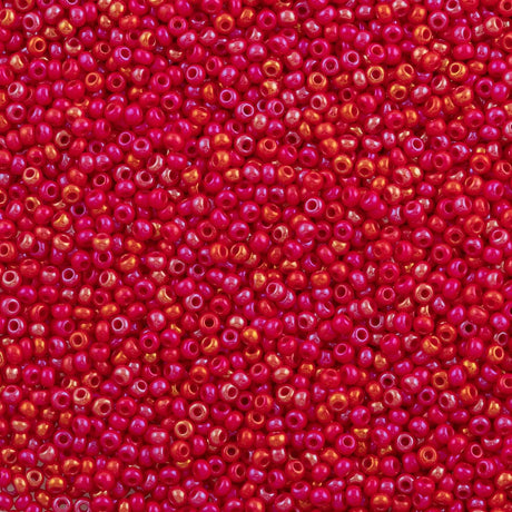 Czech Seed Bead 10/0 Opaque Medium Red AB (94190)