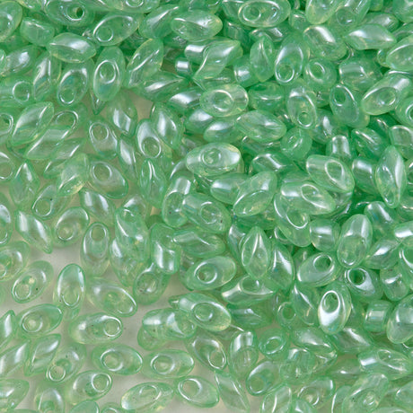 Miyuki Long Magatama Seed Bead Transparent Pale Green 8g Tube (3510)