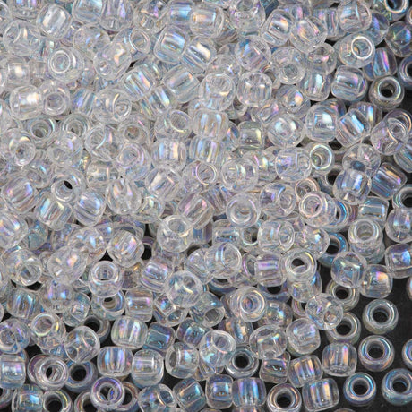 Toho Round Seed Beads 6/0 Transparent Crystal AB (161)