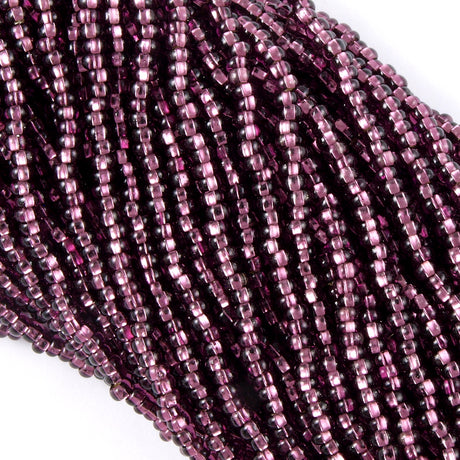 Czech Seed Bead Amethyst Silver Lined 1/2 Hank 11/0 (27060)