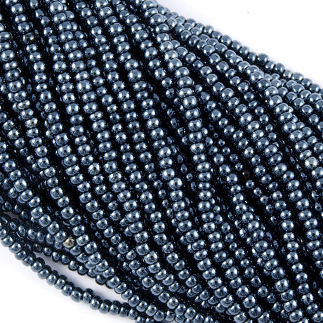 Czech Seed Bead Gunmetal 1/2 Hank 8/0 (49102)