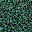 Miyuki Long Magatama Seed Bead Opaque Seafoam Green Picasso 8g Tube (4514)