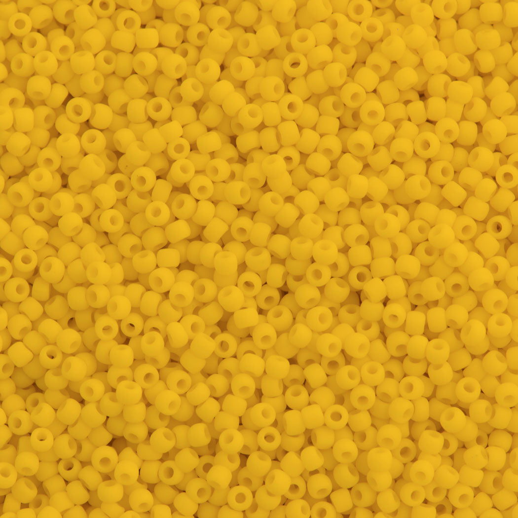 50g Toho Round Seed Bead 11/0 Opaque Matte Medium Yellow (42BF)