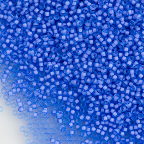 Miyuki Round Seed Bead 11/0 Semi Matte Blue Lined Cornflower 22g Tube (1929)