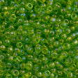 Toho Round Seed Beads 6/0 Transparent Lime Green AB 2.5-inch tube (164)