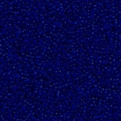 Toho Round Seed Bead 15/0 Transparent Cobalt 2.5-inch Tube (8)