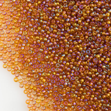 Czech Seed Bead 11/0 Transparent Topaz AB 50g (11090)