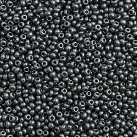 Czech Seed Bead 11/0 Dark Green Jet Terra Pearl 50g (28986)