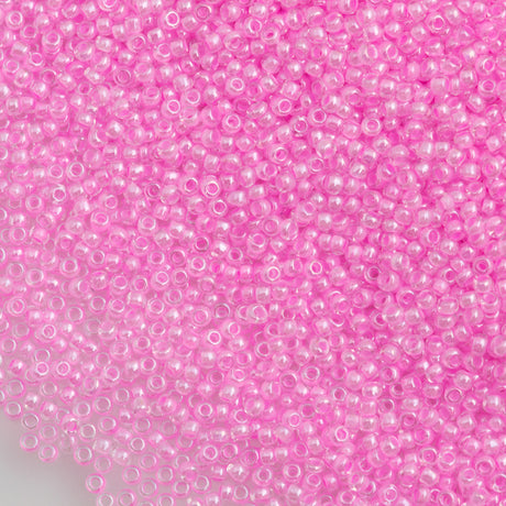 Czech Seed Bead 11/0 Pink Lined Crystal 50g (38123)