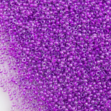 Czech Seed Bead 11/0 Purple Lined Crystal 2-inch Tube (38128)