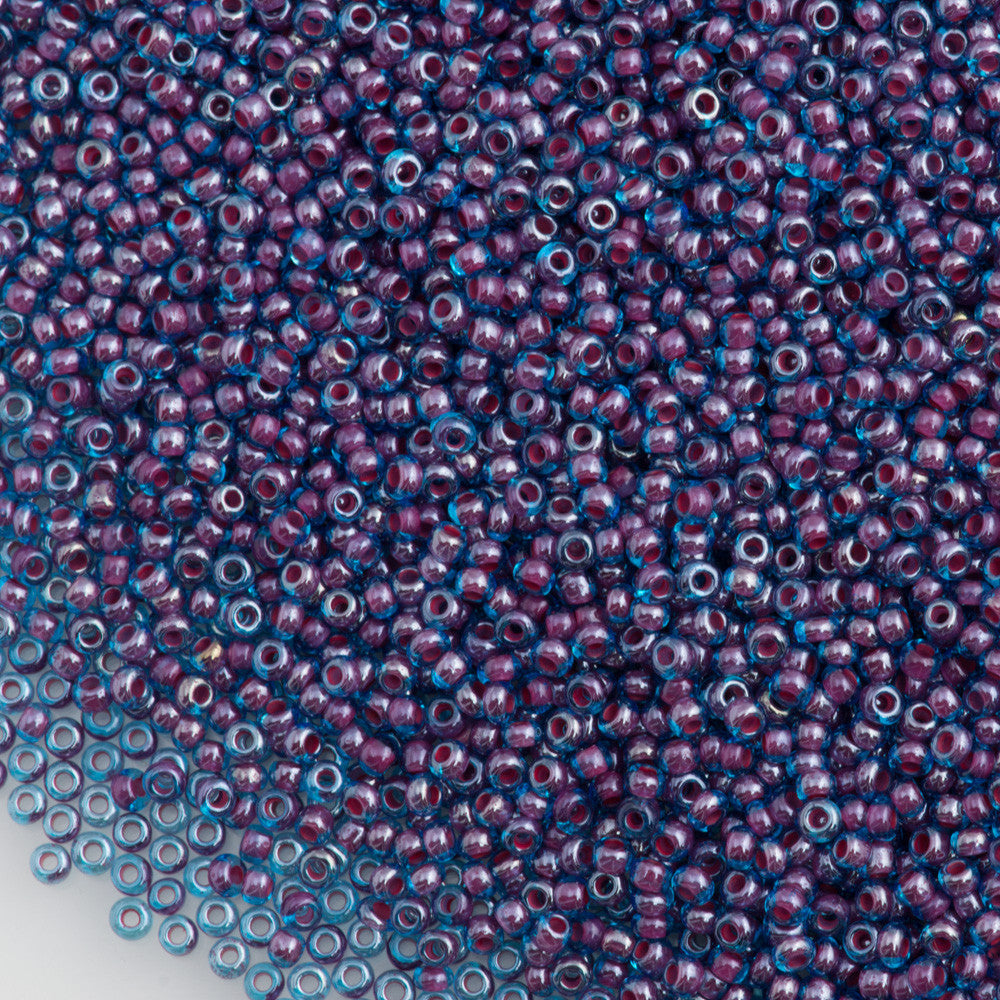 Czech Seed Bead 11/0 Blue Purple Lined 2-inch Tube (61018)