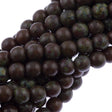 100 Czech 6mm Pressed Glass Round Brown Caramel Picasso Beads (12010T)