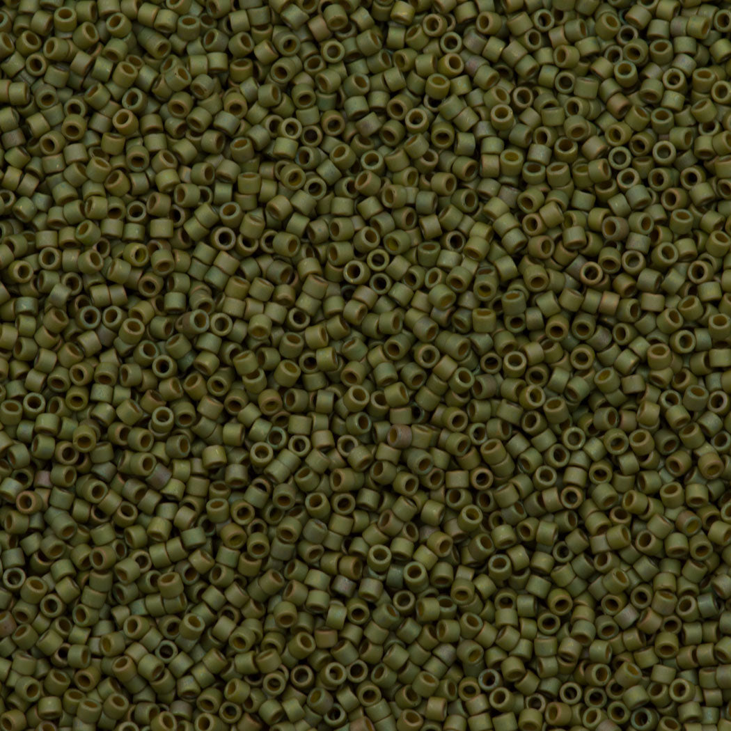 25g Miyuki Delica Seed Bead 11/0 Matte Opaque Light Yellow Green Gold Luster AB DB372