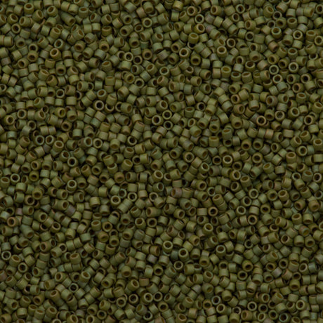 25g Miyuki Delica Seed Bead 11/0 Matte Opaque Light Yellow Green Gold Luster AB DB372