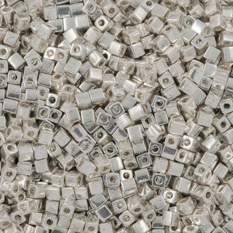 Miyuki 3mm Cube Seed Bead Galvanized Silver 10g (1051)