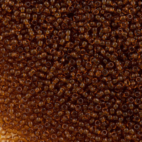 Czech Seed Bead 8/0 Transparent Med Topaz 2-inch Tube (10090)