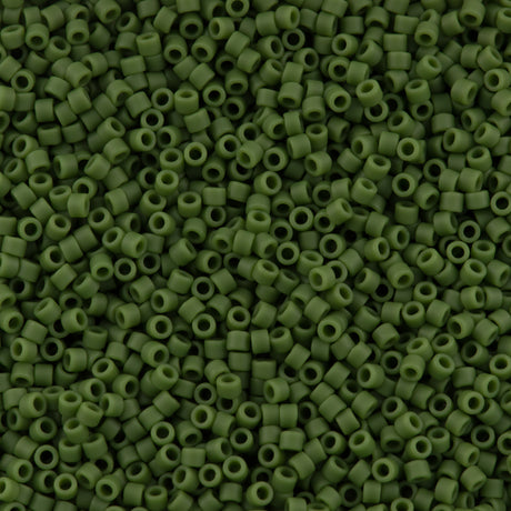 25g Miyuki Delica seed bead 11/0 Matte Avocado Green DB1585