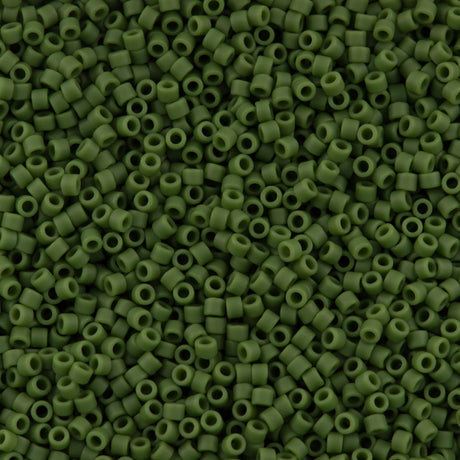 100g Miyuki Delica seed bead 11/0 Matte Avocado Green DB1585