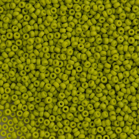 50g Miyuki Round Seed Bead 11/0 Opaque Matte Lime (2316)