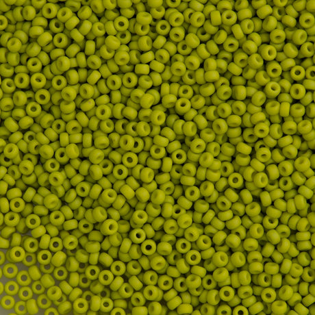 10g Miyuki Round Seed Bead 11/0 Opaque Matte Lime (2316)