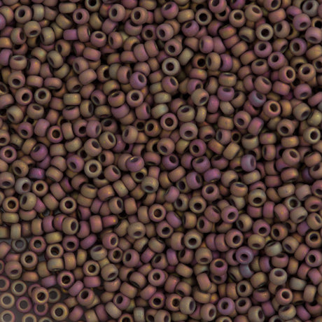 10g Miyuki Round Seed Bead 11/0 Matte Metallic Dusty Clay AB (2331)