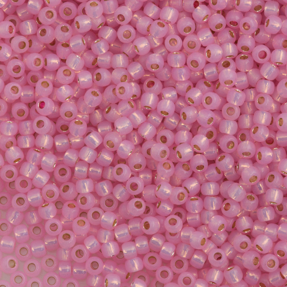 20-108-145F TOHO Glass Seed Bead, Size 8, 3mm, Ceylon Frosted Innocent Pink  - Rings & Things