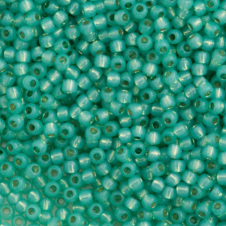 50g Toho Round Seed Bead 11/0 Permanent Finish Silver Lined Ceylon Dark Mint (2119PF)