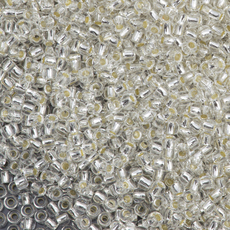 Toho Round Seed Bead 11/0 PermaFinish Silver Lined Crystal 2.5-inch Tube (21PF)