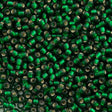 50g Toho Round Seed Bead 11/0 Silver Lined Transparent Matte Emerald (36F)