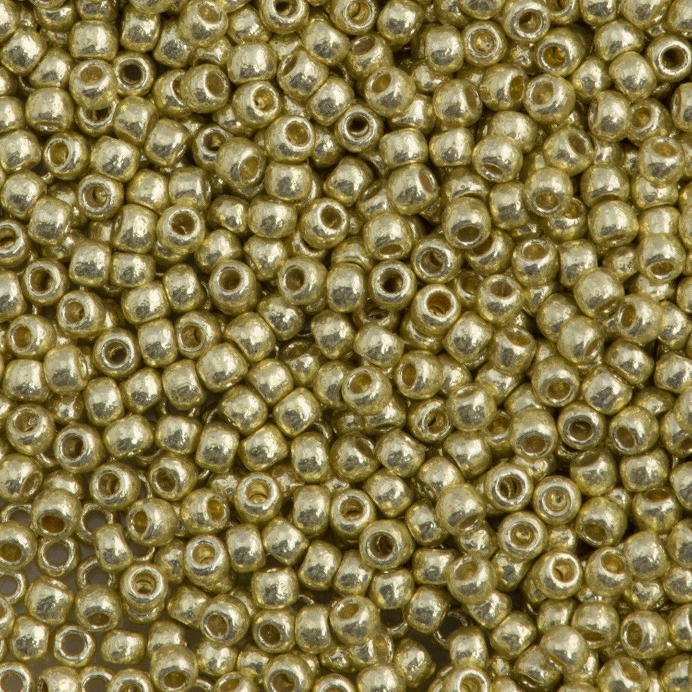 Toho Round Seed Bead 11/0 PermaFinish Galvanized Yellow Gold 2.5-inch Tube (559PF)