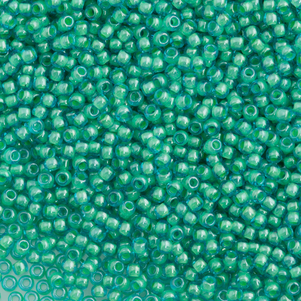 Toho Round Seed Bead 15/0 Inside Color Lined Aqua Blue (954)