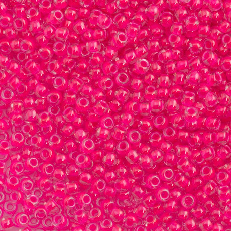 50g Toho Round Seed Bead 6/0 Luminous Neon Pink (978)